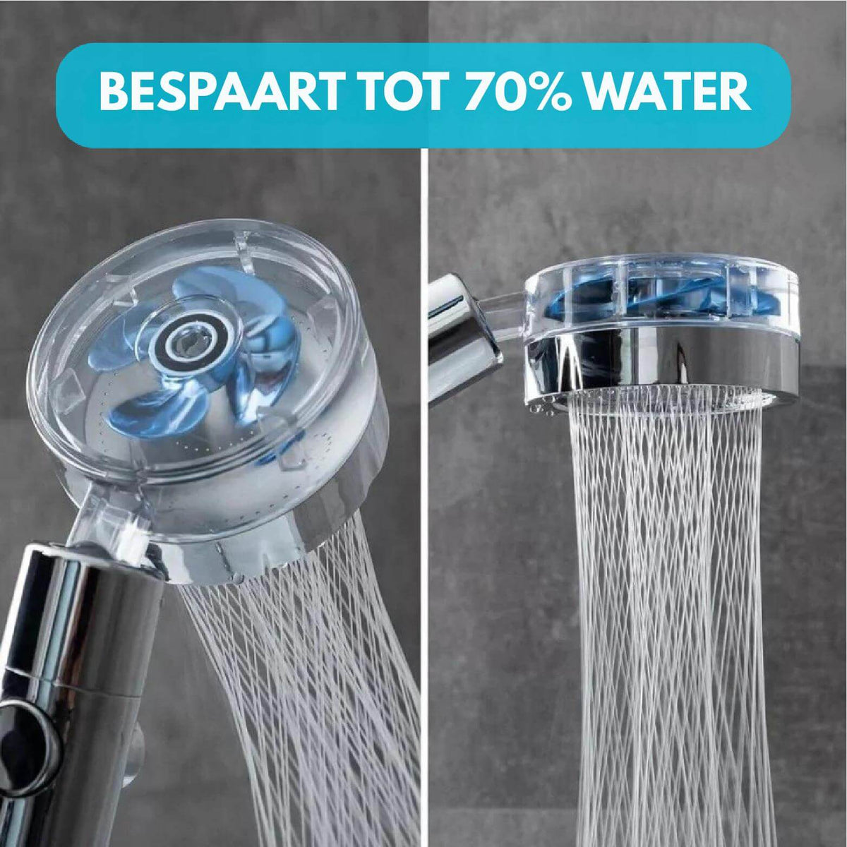 RainRush™ – Waterbesparende Turbodruk Douchekop– Science Factory
